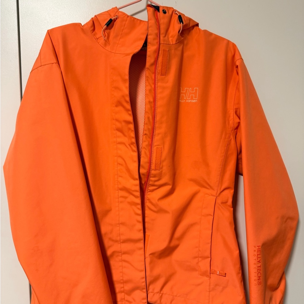 Helly Hansen Orange Hooded Waterproof Raincoat